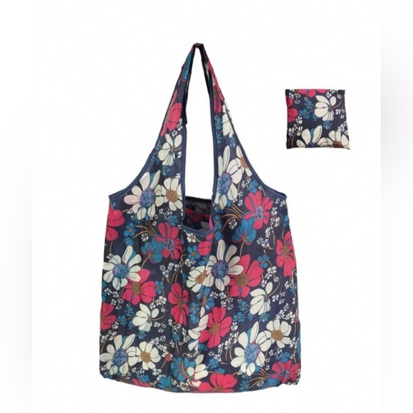 NWT FLORAL PRINT FOLDABLE REUSABLE BAG - Picture 1 of 7